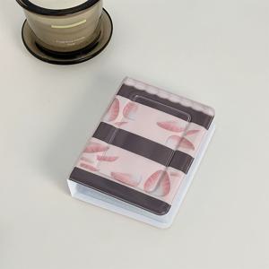 미적 복숭아 줄무늬 미니 사진 카드 앨범, 2인치 아이돌 사진 카드 홀더, 휴대용 포켓 사진 수집 책자, 팬 수집용 선물을 위한 소형 사진 보관 바인더