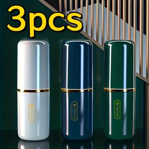 3개 다기능 휴대용 여행용 칫솔 및 치약 컵 세트 | 경량 럭셔리 플라스틱 칫솔 및 치약 정리함 | 3-in-1 휴대용 양치컵 | 칫솔, 치약, 가글컵을 보관, 경량, 무취, 견고하고 내구성이 뛰어나며, 가정, 야외, 출장용으로 적합, 이동 중 위생에 필수적, 훌륭한 휴일 선물