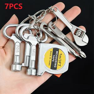 7개 미니 수제 수리 공구 세트 - DIY 애호가에게 적합 - 드라이버, 육각렌치 3종, 렌치, 줄자, 야외 하이킹 및 캠핑용 비상 공구로 적합 - 자전거, 수리 - 가정용 수리 공구
