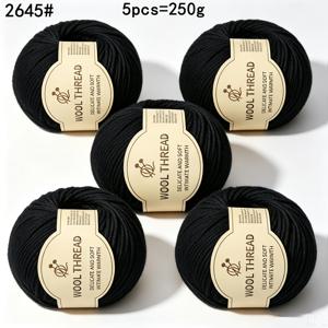 5개 묶음 290 알파카 울 털실, 롤당 50G, 총 250G, 초보자를 위한 중간 두께 뜨개질 코바늘 털실, 캐주얼 바 뜨개질 재료, 스웨터, 코트, 드레스, 머리띠, 장갑, 바지, 담요에 적합