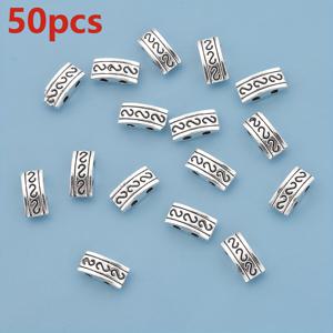 100개/50개 더블 홀 플로럴 스페이서 비즈 10mm 사각 루즈 간격 비즈 양면 패턴 피어싱 루즈 비즈 장식 비즈 홀 플랫 비즈 3D 통과 홀 루즈 비즈 직조, 주얼리 팔찌 목걸이 발찌 귀걸이에 적합