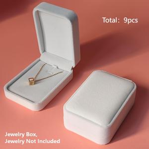 9개 럭셔리 벨벳 주얼리 보관함, 정교한 둥근 모서리 디자인, 목걸이, 팔찌, 펜던트, 브로치 보관 및 전시 솔루션, 결혼식, 약혼, 기념일, 발렌타인데이 선물 포장에 적합 (주얼리 미포함)