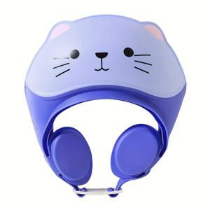 귀여운 고양이 테마 베이비 샤워 캡 1개 - 물이 들어오는 것을 방지하는 조절 가능한 귀 덮개, 부드럽고 안전한 TPE 소재, 다양한 색상 옵션 - 여자아이와 남자아이가 사용하기에 필수적인 욕실용