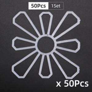 /50 화이트 팔각형 플라스틱 메쉬 꽃, 핸드메이드 DIY 직조/코바늘 가방 액세서리 도구, DIY 지갑 만들기, 홈 및 창의적인 공예