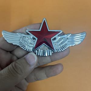 1개, 맞춤형 메탈 스티커, 펜타그램 날개 개조 자동차 엠블럼, 심미적이고 실용적인 트렁크 배지 - 펜더 엠블럼 - 사이드 패널 스티커