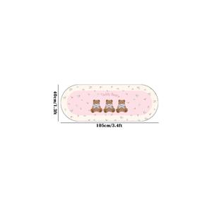 10mm 두께 고품질 모조 캐시미어 도트 플라스틱 백킹 1개 핑크 베어 프린트 러너 매트, 불규칙한 인스타일 귀여운 침실 옆면 플러쉬 매트 – 홈 데코레이션용 패셔너블 창의적인 복도 소파매트, 실내 매트, 고급 폴리에스터, 손세탁 전용, 스타일리시 러너, 장식용 매트, 현대적 인테리어 디자인
