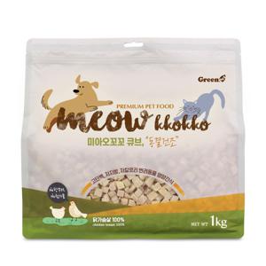 미아오 꼬꼬 큐브 1kg 닭가슴살 동결건조 고양이간식