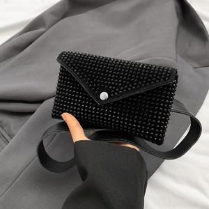 여성용 웨이스트백, 라인스톤 장식이 있는 분리형 숄더 스트랩 클러치, PU 소재의 고급스러운 마그네틱 잠금 장치가 있는 플랩 디자인, 빈티지 스타일의 다용도 가방, 휴대용 수납 파우치, 해변 휴가, 추수감사절 선물, 일상 외출에 적합하며 가볍고 세련된 디자인, 학교 선물, 해변 휴가 또는 여행 선물용 수납 가방으로 이상적입니다