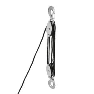 6mm X 15m 고강도 로프 호이스트, 금속 바퀴 베어링 구조, 1000LB 작업 하중 및 파단 강도 2000LBS, 블록 앤 태클 풀리