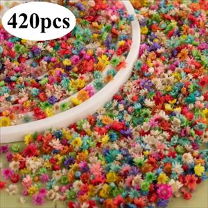 인조 작은 별꽃 머리 420개, 수공예품용, 레진 몰딩용 미니 꽃 머리, DIY 주얼리 귀걸이, 에폭시 수지 몰드, 양초 및 비누 만들기에 이상적