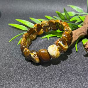 천연 버마산 뿌리 호박 팔찌, 원석 꿀 호박 비즈 팔찌, 남녀공용 스타일