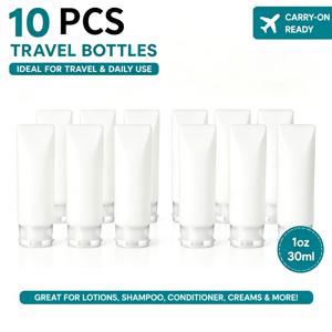 여행용 리필 튜브 30ml 휴대용 세트, 짜는 여행용 병, 화장품 디스펜서 용기, 샴푸, 로션, 클렌저, 제품, 피트니스 여행 및 출장에 적합