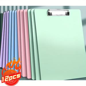 마카롱 색상 모란디 A4 두꺼운 클립보드 12개, 비즈니스 사무실 회의 보드, 필기판, 서류 폴더