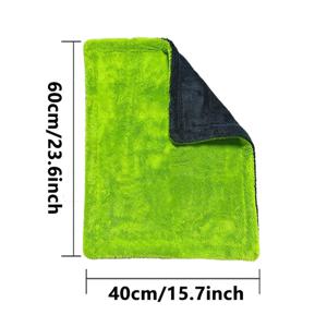 1400GSM 풀사이즈 SUV 트럭 청소용 타월 - 121.92 X 60.96cm 양면 극세사, 높은 흡수성 및 스크래치 방지, 흠집 없음, 특대형 초흡수성 트위스티드 섬유 타월, 세탁기 사용 가능, 자동차 청소 및 건조용