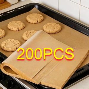 200매 팩 - 고품질 베이킹 용지, 케이크, 빵, 피자 및 다양한 음식에 적합, 고온 오븐 및 에어프라이어와 호환, 다기능 주방 라이너 용지, 쉽게 분리 및 세척 가능, 할로윈과 크리스마스 전용 선물