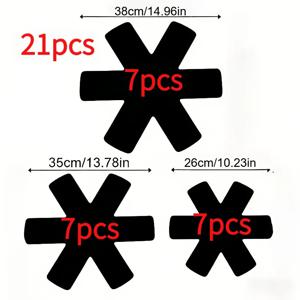 21개 냄비 받침대, 긁힘 방지 패턴, 세척 가능하고 재사용 가능, 모든 조리기구에 사용 가능한 펠트 받침대, 냄비와 팬을 보호, 내구성 있고 미끄럼 방지, 냄비 미포함