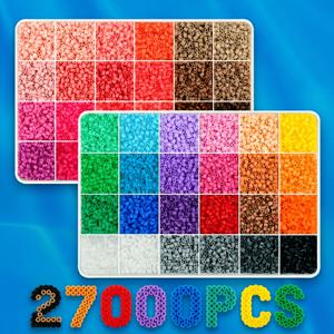 27,000개 펄러 비즈 구슬 - DIY 공예, 아트 및 예술용 48가지 색상, 2.6mm 미니 타원형 구슬 포함, 즉석 프로젝트를 위한 사전 스프레이 페인팅 - 가정 장식용, 초보자에게 적합한 제작용, 제작 불필요