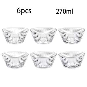 6개 레트로 투명 유리 볼, 270ml, 샐러드, 디저트, 선데이, 과일, 케이크, , , 요거트용, 가족, 주방, 파티, 결혼식 및 크리스마스, 추수감사절, 할로윈 등 휴일에 이상적