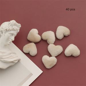 40개/팩, 혼합 랜덤 색상, 1.8cm 트위드 플란넬 하트 모양 패브릭 단추, DIY 귀걸이, 헤어 액세서리, 헤어 클립, 여성용 공예 재료 팩, 패브릭 단추, 휴대폰 케이스 패치 장식, 재봉용 액세서리, 의류 액세서리, 패브릭 단추 장식, 홈 데코 액세서리