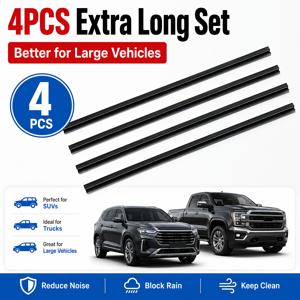 SUV·트럭용 40cm 사이드 윈도우 와이퍼 스트립 4개, 연장형 빗물 청소 스트립, 사이드 미러 가시성 개선