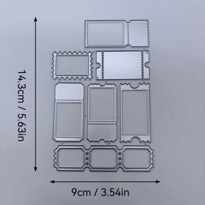 1개 크리에이티브 레트로 시리즈, 스탬프, 라벨, 티켓 스크랩용 금속 커팅 몰드 세트, 카드 스크랩북 및 공예 사진 앨범 종이 카드 장식을 위한 다이 컷 금속 엠보싱 템플릿 몰드, 공예 애호가를 위한 완벽한 선물