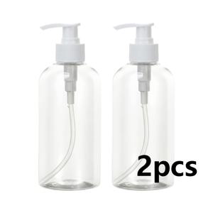 2개입 (2팩) 대용량 재충전 펌프 디스펜서 병, 스크류 및 펌프 뚜껑 포함 - 휴대용, 세면도구, 여행, 호텔, 파티용 | 목욕용 재충전 화장품 용기, 샴푸, 로션 디스펜서용으로 적합