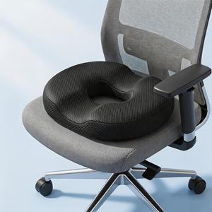 교정용 메모리폼 도넛 좌석 쿠션 1개, 좌골 신경 지지 쿠션, 치질 좌석 쿠션, 자동차 및 사무실 의자 시트 패드, 학생 교실 꼬리뼈 관리 쿠션, 임산부 엉덩이 지지 베개, 다리 스트레칭 요가 베개