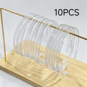 10개 투명 헤어밴드, 투명 플라스틱 DIY 핸드메이드 머리고리, 장식 없는 베이스 헤어밴드, DIY 제작용 및 일상용