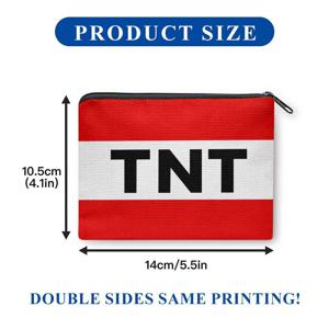 TNT 로고 프린트 동전 지갑, 휴대용 지퍼 지갑 파우치, 열쇠, 카드, 이어폰 & 립스틱용 - 세탁기 사용 가능 미니 수납 가방, 내구성 있는 세탁 가능한 선물