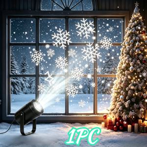 USB 전원 프로젝터 램프, 회전식 눈꽃 투사 및 스마트 무드등 포함, 크리스마스 장식용, USB 전원, 침실 파티, 무대 조명, 가정용 분위기 조명용, 스마트 플러그 앤 플레이 램프