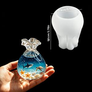 LUFEI 에폭시 수지 & 클레이용 재사용 가능한 실리콘 몰드 - 수제 DIY 물병 주머니 장식품, 나뭇잎/꽃/세일리듐 패턴, 거울, 양초, , 야간, 탁상용 장식품, 공예품에 적합