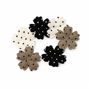 30개 3.5cm 폴카 도트 패브릭 꽃 스크랩북킹 아플리케 및 장식용 패브릭 패치, DIY 헤드웨어, 헤어 클립, 모자, 스카프, 양말용 장식 액세서리