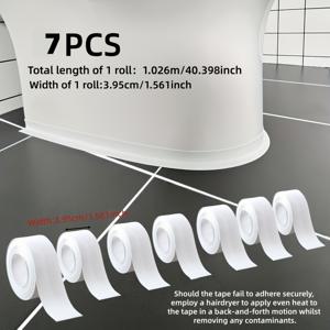 7롤 넓은 자가 점착 PVC 실링 테이프, 방수 실링 테이프, 샤워실, 주방, 욕실 및 모서리 장식에 적합