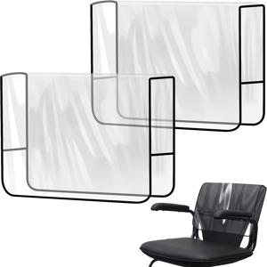 2개 투명 PVC 살롱 의자 등받이 커버, 고품질 투명 의자 등받이 보호대, 미용실, 바버샵, 사무실 의자용 헤어 미끄럼 방지 커버, 세척이 용이함
