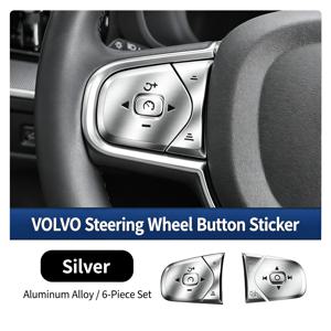 볼보 XC60, S90, S60, , V90, V60, 및 2018-2025 모델, 차량 내부 장식용 메탈 핸들 버튼 트림 스티커 (2026년형 호환)