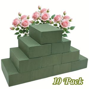 10개입 녹색 플로럴 폼 블록 - 11 X 7.5 X 4Cm / 4.33 X 2.95 X 1.57 Inches 고밀도 꽃 폼, 자유롭게 절단 가능, 부케용, 플라워 가게, 웨딩 장식, 파티에 적합