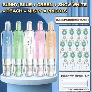 5개 양면 테이프 + 12개 리필 세트, 한 번에 끼어지는 쉬운 부착, 콜라주, 사진 앨범, 학교 및 사무실 필수 문구류에 적합