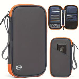 다기능 RFID 도난 방지 여권 홀더 1개, 여행 티켓 및 동전 카드 지갑, 대용량 서류 정리함