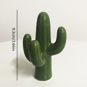 1개 세라믹 선인장 보석 보관함 - 잎 디자인의 선인장 식물 장식, 다용도 데스크탑 정리함 (반지, 귀걸이 수납), 귀여운 홈 데코, 보석 정리함, 할로윈 크리스마스 휴일 장식, 어머니날 발렌타인데이 선물, 보석 정리함