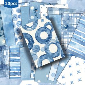 20pcs 블루 배경 포스트카드 - 4x6 인치 머메이드 쿠킹 저널 종이, 클래식 핀업 삽화, 스크랩북 및 크래프팅을 위한 수집 가능한 장식적인 그림 카드