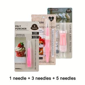 3개 펠트 바늘 도구, 1/3/5/8 바늘 펜 스타일 펠트, 수제 울 펠트 바늘 도구, 패치워크 및 공예용 펠트 입문자