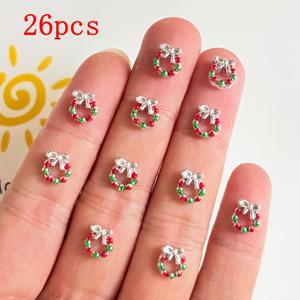 귀여운 미니 컬러풀 리본 화환 네일 액세서리 26/45개, DIY 레진 액세서리, 크리스마스, 네일 아트 창작용 액세서리로 완벽