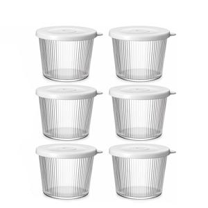6개 6.76Oz 크림 뚜껑이 있는 작은 유리 볼, 디저트 푸딩 컵, 투명한 골지 스택형, 식품 준비 용기, 조미료 볼, 소스, 딥, 견과류, 오트밀, 사탕, 시리얼용 크리스피 컵