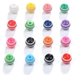 16mm, 17개, 혼합 색상 비즈, 정교하고 흥미로운 스타일, 팔찌, 목걸이, 귀걸이 및 기타 펜던트 추가 제작에 적합. 섬세한 스트라이프와 다양한 색상