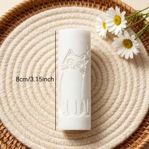 3D 입체 고양이 패턴 폴리머 클레이 엠보싱 롤러 - 도자기, 주얼리 제작, 조각용 플라스틱 | 컵받침, 클레이 귀걸이, 공예용 긴 몸통 고양이 몰드 | 반려동물 애호가를 위한 봄 여름 클레이 프로젝트 선물