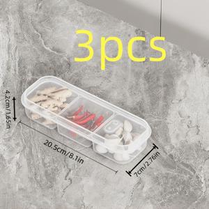 3개 통기성 3칸 식품 보관 용기 - 밀폐 방수 식품 등급 정리함 (분리대 포함), 쑥, 당근, 양파 보관을 위한 쌓을 수 있는 식사 준비 상자, 식기세척기 사용 가능