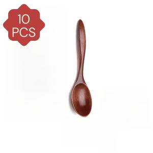 10개 나무 디저트 스푼, 디저트 스푼, 커피 스푼, 믹싱 스푼, 잼 스푼, 티 스푼, 다기능 스푼, 재사용 가능한 일본식 주방 레스토랑 범용 조리 도구, 가정, 파티, 레스토랑, 여행, 캠핑에 적합