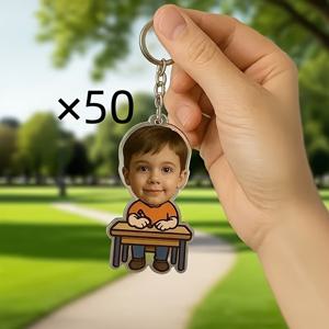 그녀/그를 위한 선물 맞춤형 아크릴 키체인, 개인화된 사진 포함, 최소 주문 수량 50개 또는 100개. 특수 모양의 아크릴 키체인, 백팩 장식품, 커플, 친구 또는 애완동물을 위한 독특한 사진 기반 디자인으로 맞춤 제작. 크리스마스 장식
