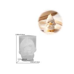 클레이 실리콘 몰드 1개 하트 모양 오리 피규어 몰드, 에폭시, 석고, 양초 및 아로마테라피 제품 제작에 적합하며 가정용 소형 동물 장식 실리콘 몰드
