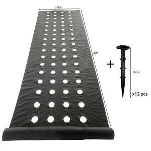 1.2M X 10M 펀칭형 잡초 방지 시트, 1열당 4개의 구멍 (직경 8Cm), 통기성 및 투과성이 뛰어난 부직포 소재 - 딸기, 토마토 등 짧은 재배 기간 작물에 적합